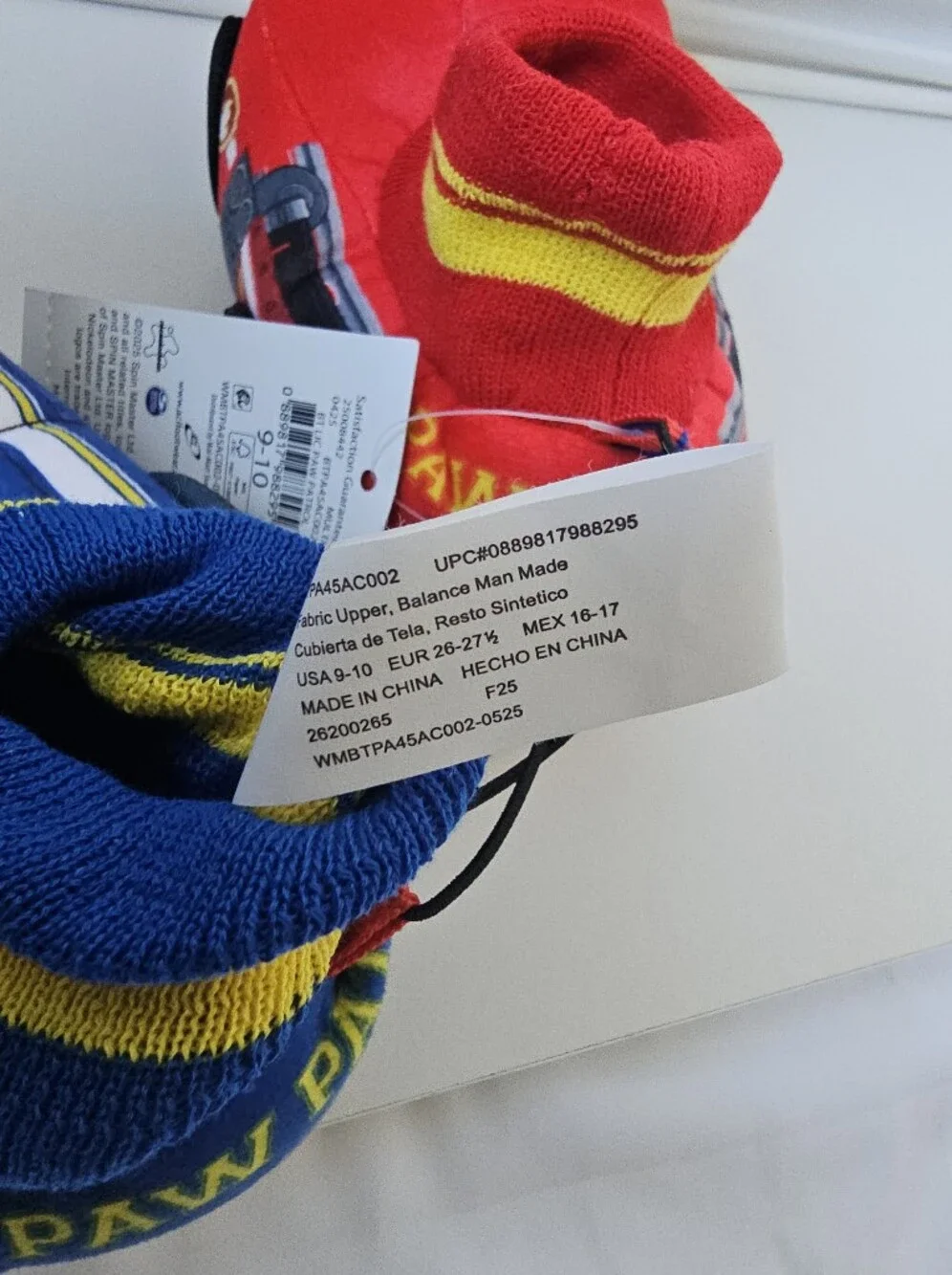 PAW Patrol Toddler Slippers Chase & Marshall Vehicle Plush Booties Size 9-10 NWT